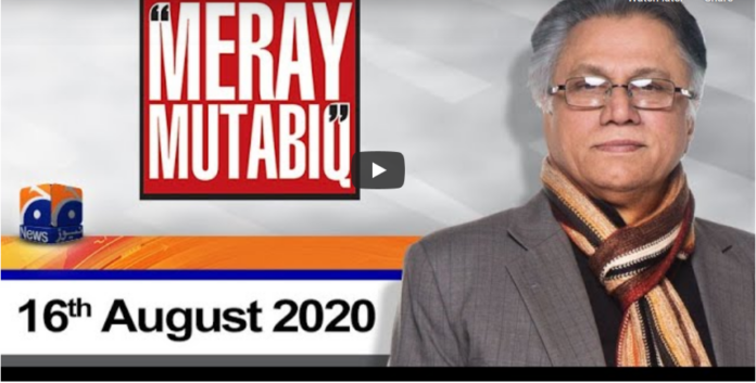 Meray Mutabiq With Hassan Nisar 16th August 2020 Today by Geo News