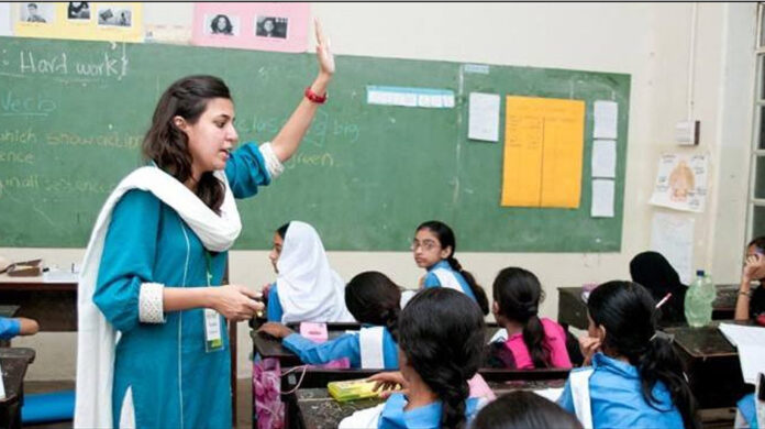 Punjab School Lady Teacher in Class Room
