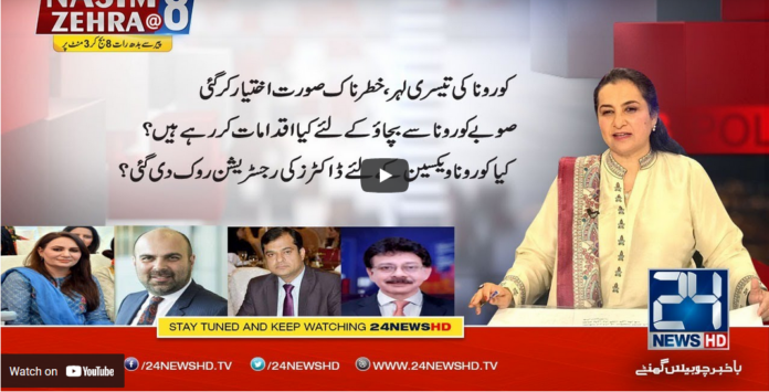 Nasim Zehra @ 8 6th April 2021 Today by 24 News HD