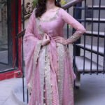 Luxury Formal Collection by Nida Azwer at Virtual Fashion Show Model Wearing Nida Azwer Dress at Virtual Fashion Show