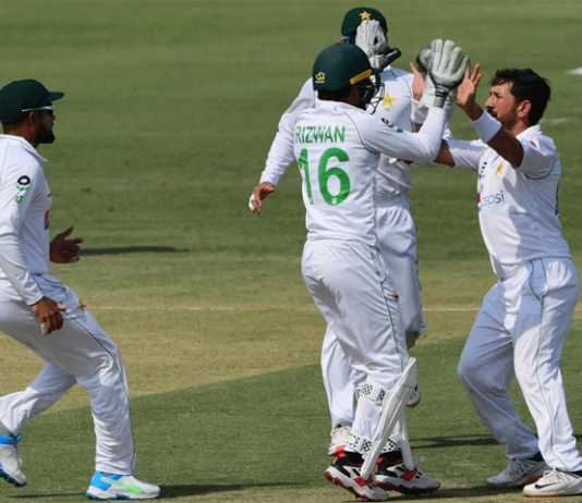 Pak Wins 1st Test Match Against SA by 7 Wickets Players Celebrating After Taking Wicket