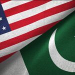 United States Welcomes Pakistan-IMF Stand-By Arrangement United States and Pakistan two flags textile cloth, fabric texture