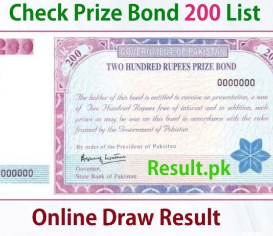 Rs.200 Prize Bond Draw Results – Sialkot 16 December 2024