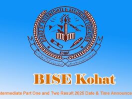 BISE Kohat Intermediate Result 2025 to be Announced on 30th August Bise Kohat Result 2025