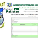AJK Board 9th Class SSC Part 1 Result 2025 Check Online ajk board 9th class result 2025